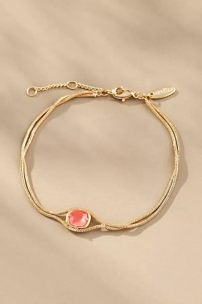 By Anthropologie Dainty Stone Bracelet In Orange