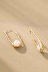 By Anthropologie Dandy Pearl Vintage Hoop Earrings In Gold