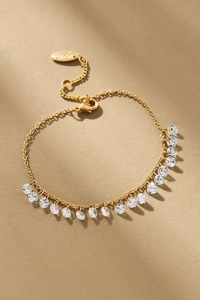 By Anthropologie Dangling Crystal Bracelet In Clear