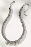 By Anthropologie Dangling Crystals Necklace In Silver