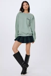 By Anthropologie Degas Graphic Sweatshirt In Green