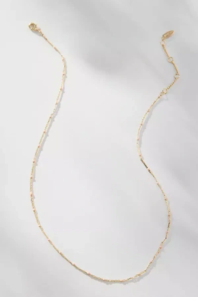 By Anthropologie Delicate Bead Necklace In Beige