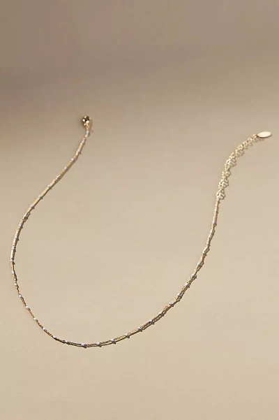 By Anthropologie Delicate Bead Necklace In Blue