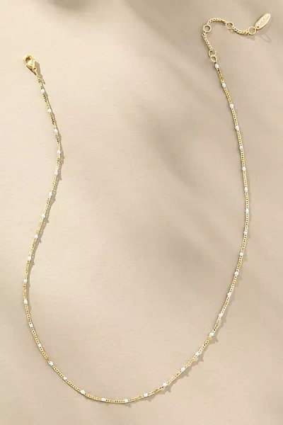 By Anthropologie Delicate Bead Necklace In Gray