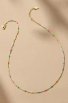 By Anthropologie Delicate Bead Necklace In Green
