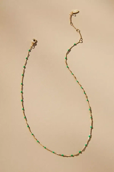 By Anthropologie Delicate Bead Necklace In Gold