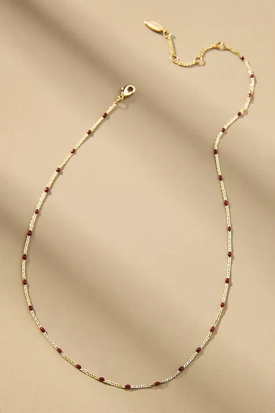 By Anthropologie Delicate Bead Necklace In Purple