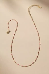 By Anthropologie Delicate Bead Necklace In Red