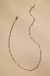 By Anthropologie Delicate Bead Necklace In Red