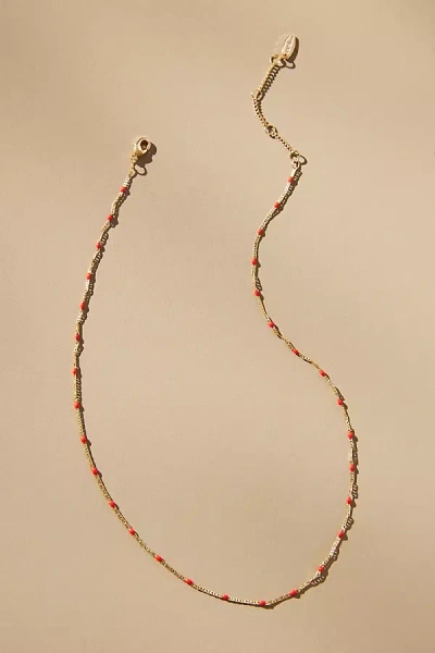 By Anthropologie Delicate Bead Necklace In Gold