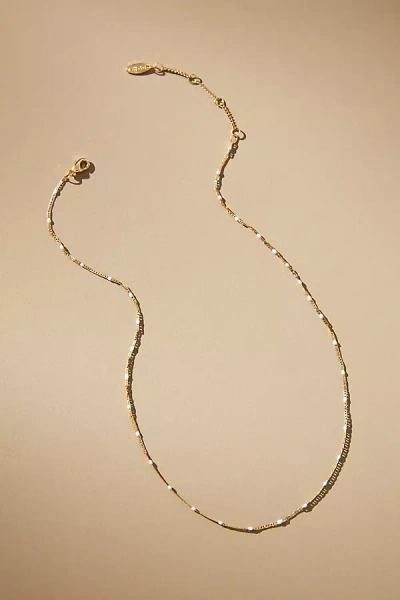 By Anthropologie Delicate Bead Necklace In White