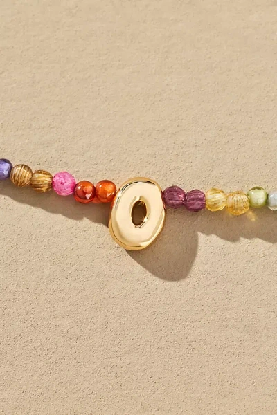 By Anthropologie Delicate Beaded Monogram Necklace