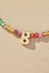 By Anthropologie Delicate Beaded Monogram Necklace In Multi