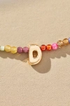 By Anthropologie Delicate Beaded Monogram Necklace In Multi