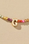 By Anthropologie Delicate Beaded Monogram Necklace In Multi
