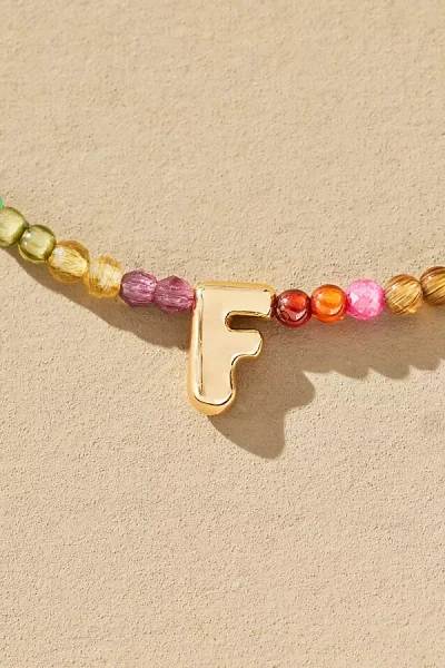 By Anthropologie Delicate Beaded Monogram Necklace In Multi