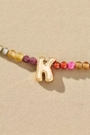 By Anthropologie Delicate Beaded Monogram Necklace In Multi