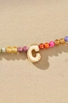 By Anthropologie Delicate Beaded Monogram Necklace In Multi