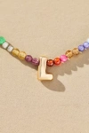 By Anthropologie Delicate Beaded Monogram Necklace In Multi