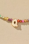 By Anthropologie Delicate Beaded Monogram Necklace In Multi