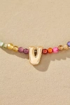 By Anthropologie Delicate Beaded Monogram Necklace In Multi