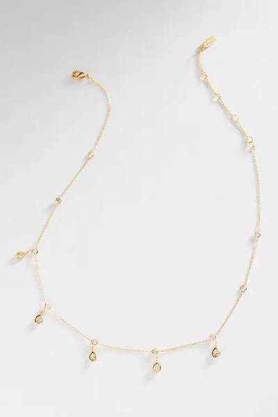 By Anthropologie Delicate Bezel Drop Necklace In Gold