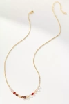 By Anthropologie Delicate Chain Crystal Necklace In Brown