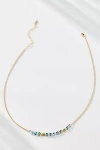 By Anthropologie Delicate Chain Crystal Necklace In Gold