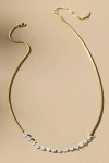 By Anthropologie Delicate Chain Crystal Necklace In Transparent