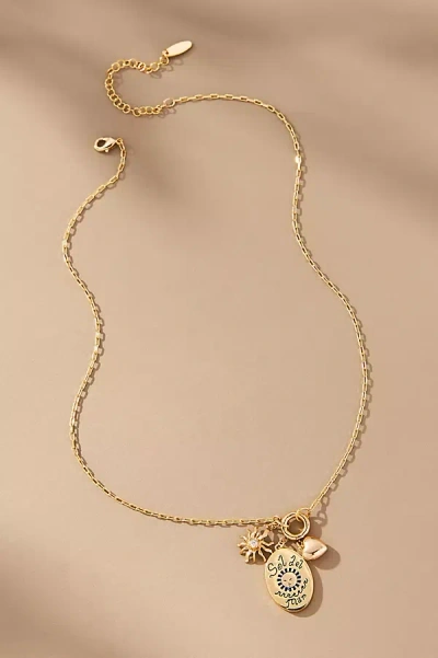 By Anthropologie Delicate Charm Cluster Necklace In Yellow