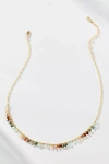 By Anthropologie Delicate Colorful Beaded Necklace In Gold