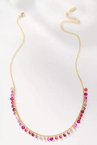 By Anthropologie Delicate Colorful Beaded Necklace In Multi