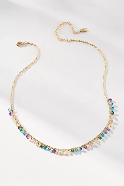 By Anthropologie Delicate Colorful Beaded Necklace In Purple