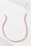 By Anthropologie Delicate Corded Crystal Necklace In Gold