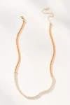 By Anthropologie Delicate Corded Crystal Necklace In Orange