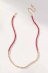 By Anthropologie Delicate Corded Crystal Necklace In Red