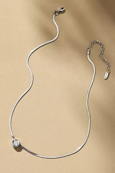 By Anthropologie Delicate Crystal Bezel Necklace