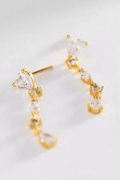 By Anthropologie Delicate Crystal Drop Earrings In Gold
