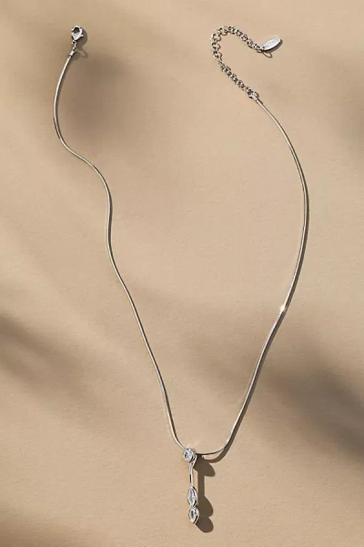 By Anthropologie Delicate Crystal Drop Necklace In Metallic