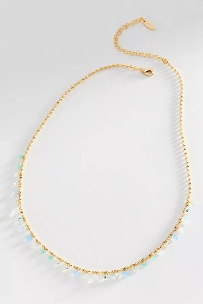 By Anthropologie Delicate Crystal Droplet Necklace In Burgundy