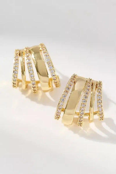 By Anthropologie Delicate Crystal Earrings In Gold