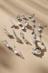 By Anthropologie Delicate Crystal Huggie Hoop Earrings, Set Of 6 In Silver
