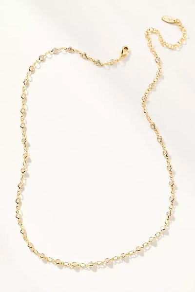 By Anthropologie Delicate Crystal Necklace In Gold