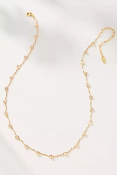 By Anthropologie Delicate Crystal Necklace In Gold