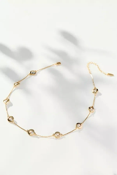 By Anthropologie Delicate Crystal Necklace In Gold