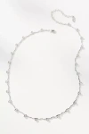 By Anthropologie Delicate Crystal Necklace In Silver