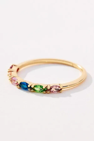 By Anthropologie Delicate Crystal Stone Ring In Multi