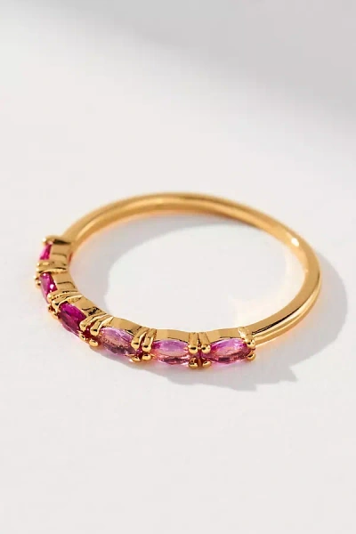 By Anthropologie Delicate Crystal Stone Ring In Pink