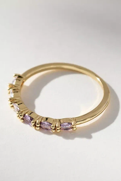 By Anthropologie Delicate Crystal Stone Ring In Purple