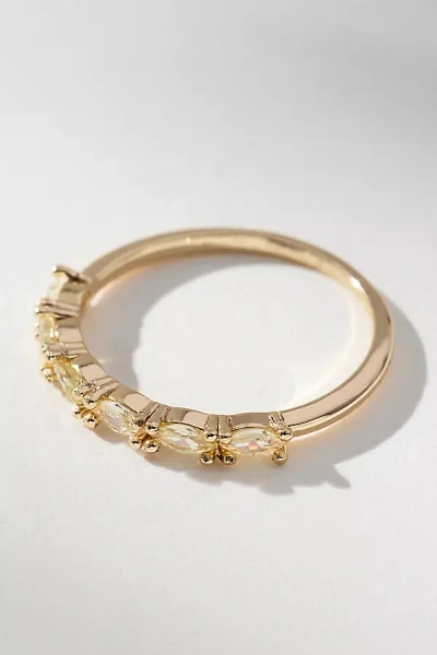 By Anthropologie Delicate Crystal Stone Ring In Yellow